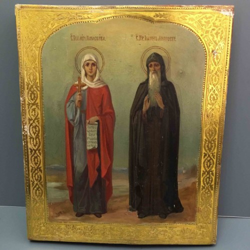 икона образ Святых Праскевы и Иоанна 19 век